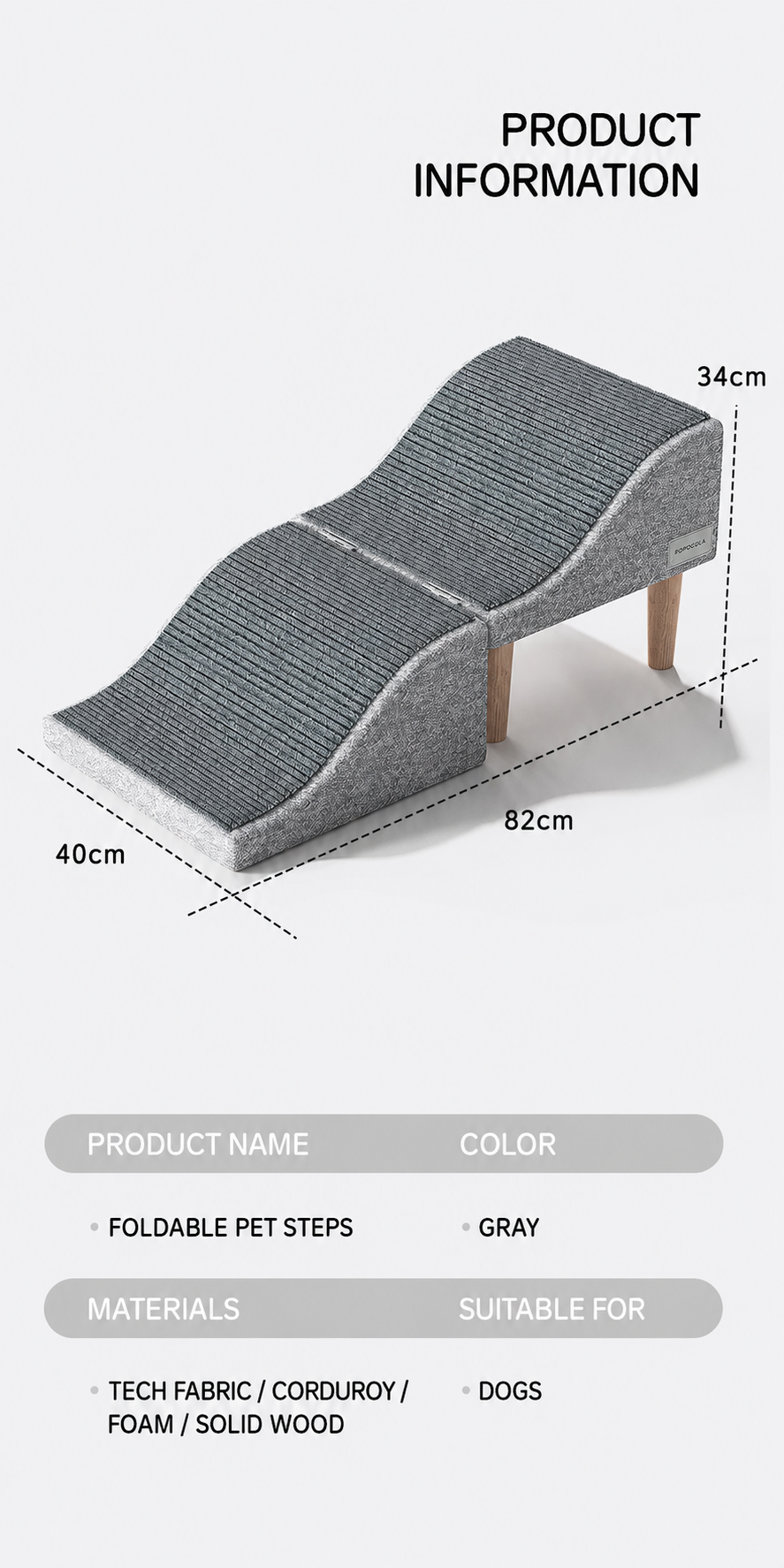 The Foldaway Pet Ramp Ottoman